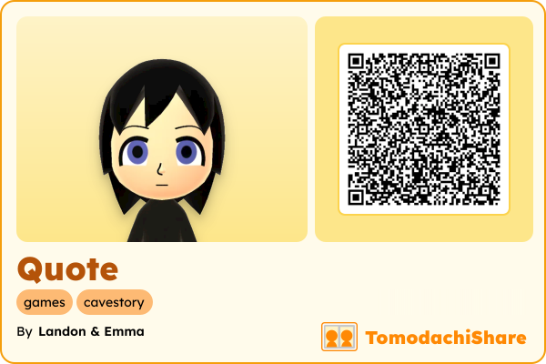 Quote, a male Mii  with tags: games, cavestory