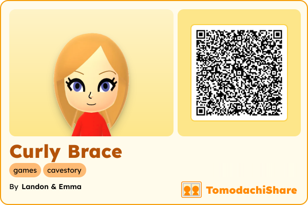 Curly Brace, a female Mii  with tags: games, cavestory