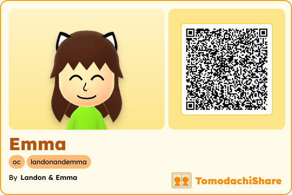 Emma, a female Mii  with tags: oc, landonandemma