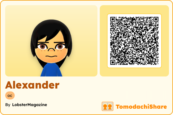 Alexander, a male Mii  with tags: oc