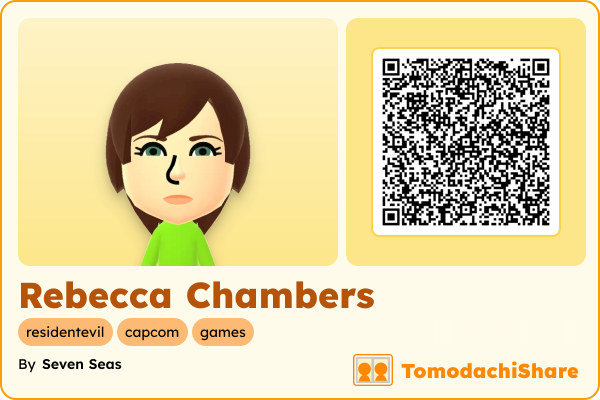 Rebecca Chambers, a female Mii  with tags: residentevil, capcom, games