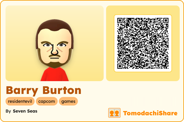 Barry Burton, a male Mii  with tags: residentevil, capcom, games