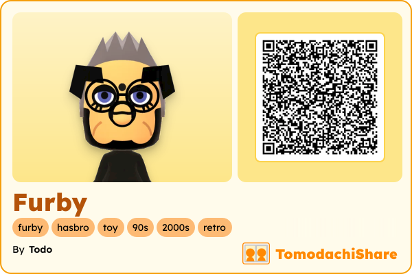 Furby, a female Mii  with tags: furby, hasbro, toy, 90s, 2000s, retro