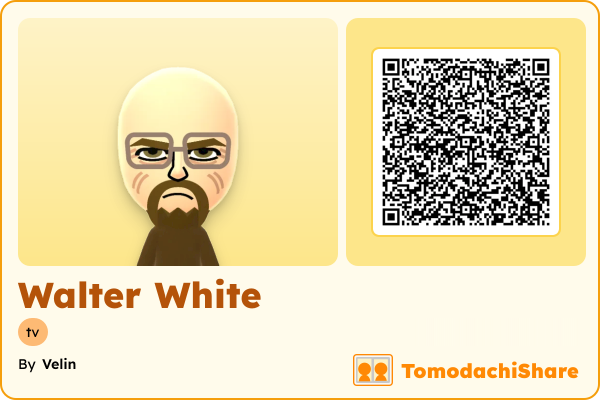 Walter White, a male Mii  with tags: tv