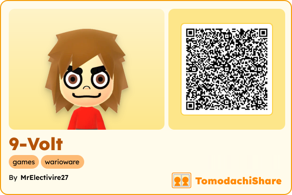 9-Volt, a male Mii  with tags: games, warioware