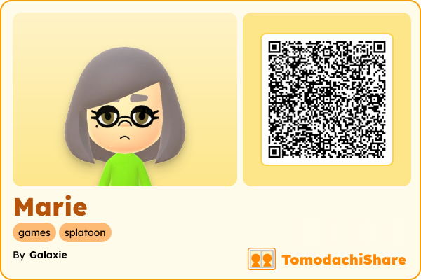 Marie, a female Mii  with tags: games, splatoon