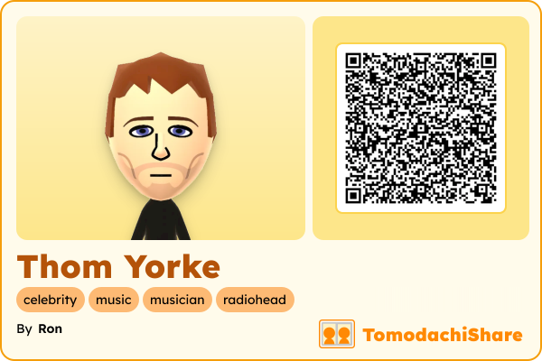 Thom Yorke, a female Mii  with tags: celebrity, music, musician, radiohead