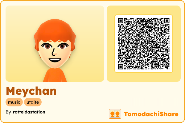 Meychan, a male Mii  with tags: music, utaite