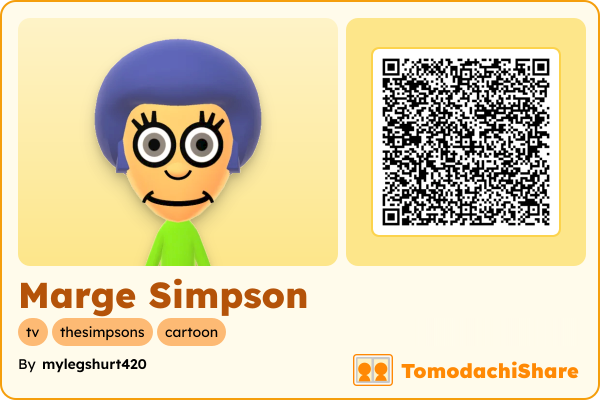 Marge Simpson, a female Mii  with tags: tv, thesimpsons, cartoon