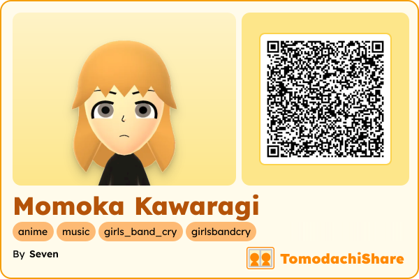 Momoka Kawaragi, a male Mii  with tags: anime, music, girls_band_cry, girlsbandcry