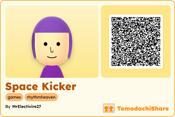 Space Kicker, a male Mii  with tags: games, rhythmheaven