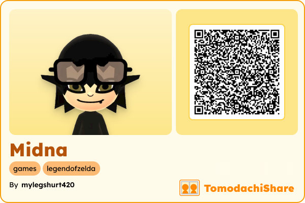Midna, a female Mii  with tags: games, legendofzelda