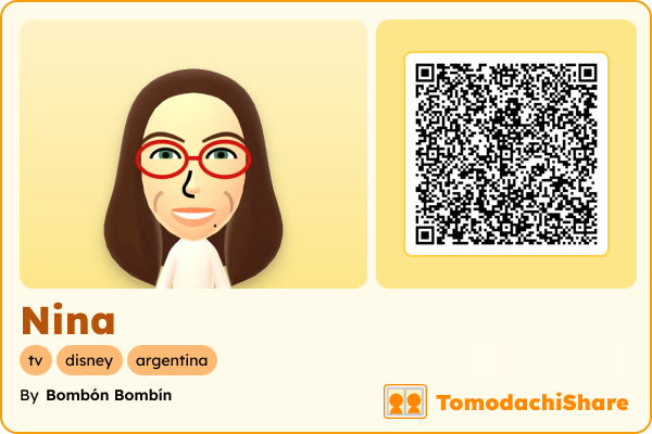 Nina, a female Mii  with tags: tv, disney, argentina