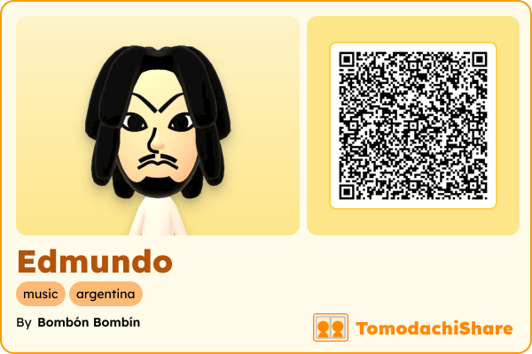 Edmundo, a male Mii  with tags: music, argentina