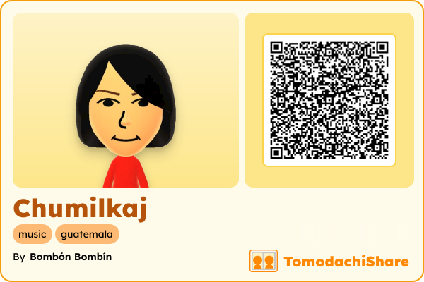 Chumilkaj, a female Mii  with tags: music, guatemala