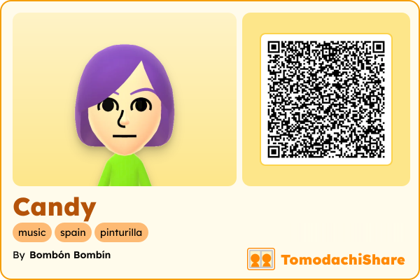 Candy, a female Mii  with tags: music, spain, pinturilla