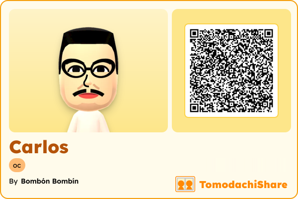 Carlos, a male Mii  with tags: oc