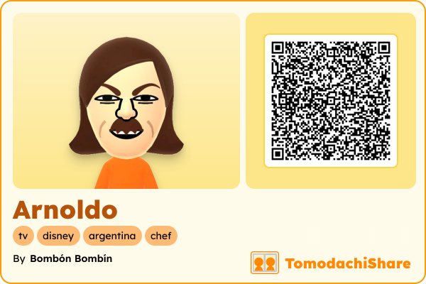 Arnoldo, a male Mii  with tags: tv, disney, argentina, chef