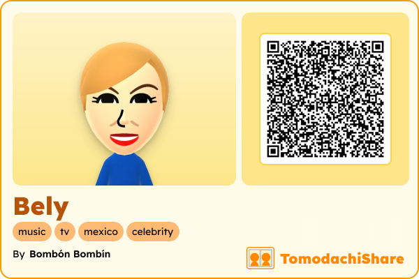 Bely, a female Mii  with tags: music, tv, mexico, celebrity