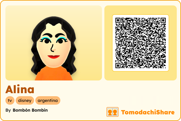 Alina, a female Mii  with tags: tv, disney, argentina