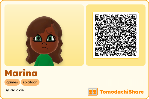 Marina, a female Mii  with tags: games, splatoon