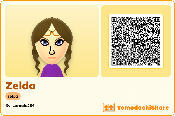Zelda, a female Mii  with tags: zelda