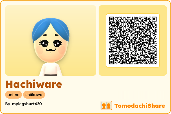 Hachiware, a male Mii  with tags: anime, chiikawa