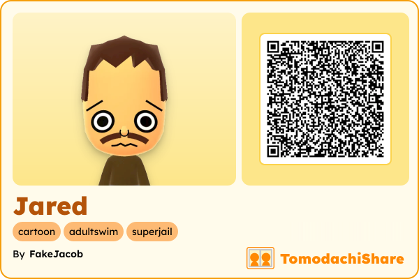 Jared, a male Mii  with tags: cartoon, adultswim, superjail