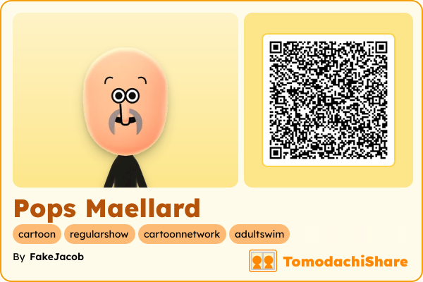 Pops Maellard, a male Mii  with tags: cartoon, regularshow, cartoonnetwork, adultswim