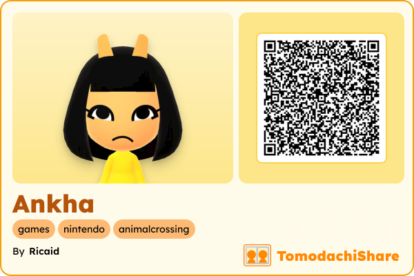 Ankha, a female Mii  with tags: games, nintendo, animalcrossing