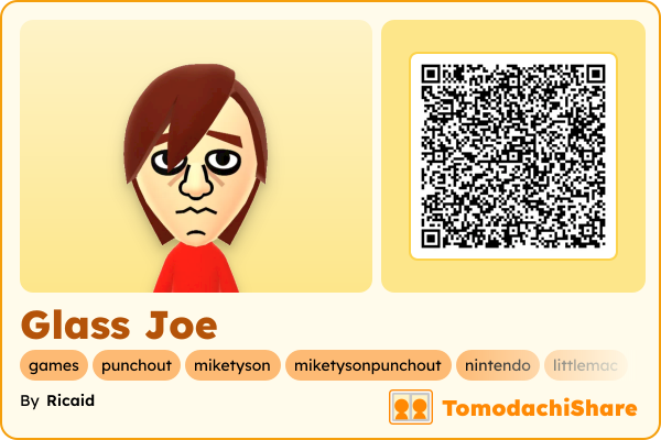 Glass Joe, a male Mii  with tags: games, punchout, miketyson, miketysonpunchout, nintendo, littlemac