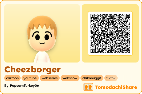 Cheezborger, a female Mii  with tags: cartoon, youtube, webseries, webshow, chiknnuggit, tiktok