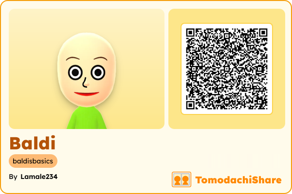 Baldi, a male Mii  with tags: baldisbasics