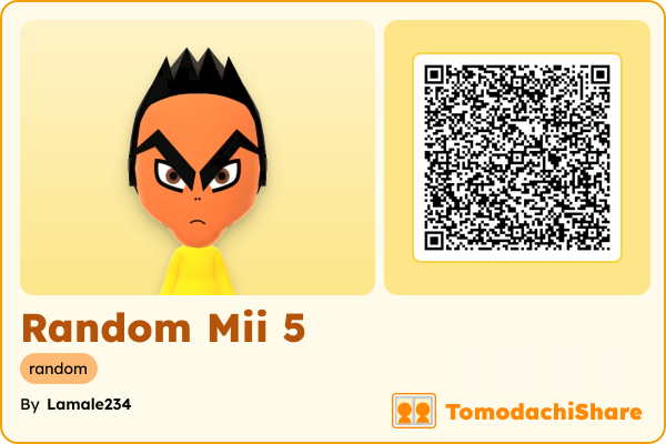 Random Mii 5, a female Mii  with tags: random
