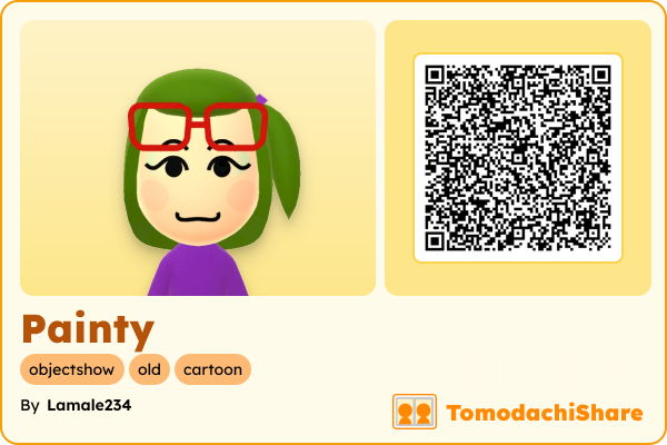 Painty, a female Mii  with tags: objectshow, old, cartoon