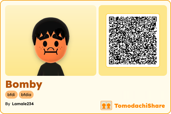 Bomby, a male Mii  with tags: bfdi, bfdia