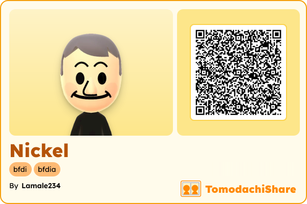 Nickel, a male Mii  with tags: bfdi, bfdia