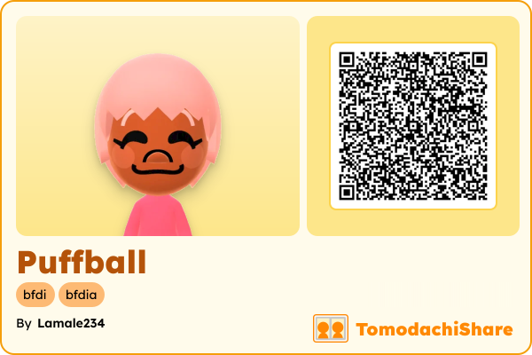 Puffball, a female Mii  with tags: bfdi, bfdia