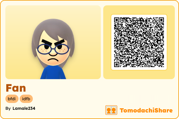 Fan, a female Mii  with tags: bfdi, idfb