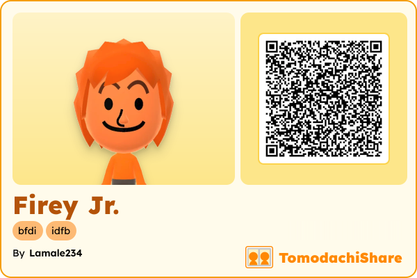 Firey Jr., a male Mii  with tags: bfdi, idfb