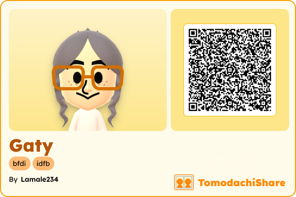 Gaty, a female Mii  with tags: bfdi, idfb