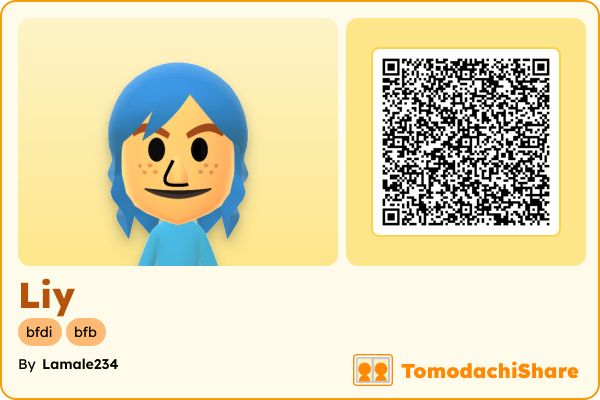 Liy, a female Mii  with tags: bfdi, bfb