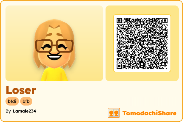 Loser, a male Mii  with tags: bfdi, bfb