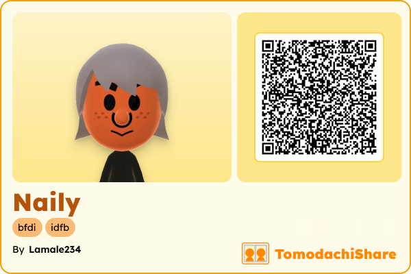 Naily, a female Mii  with tags: bfdi, idfb