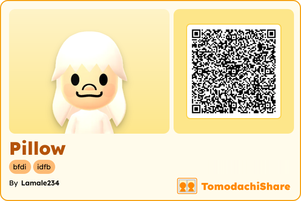 Pillow, a female Mii  with tags: bfdi, idfb