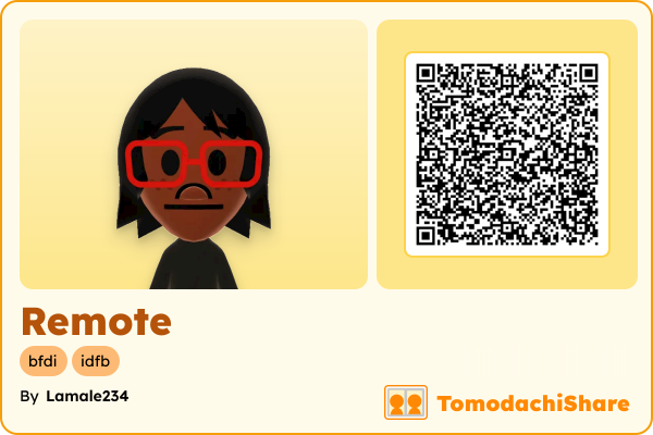 Remote, a female Mii  with tags: bfdi, idfb