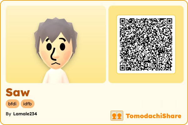 Saw, a female Mii  with tags: bfdi, idfb