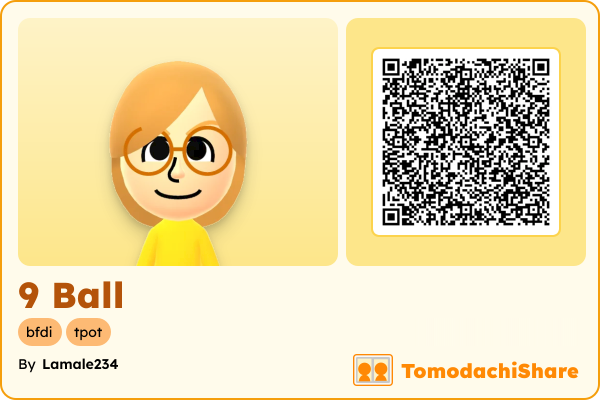 9 Ball, a female Mii  with tags: bfdi, tpot