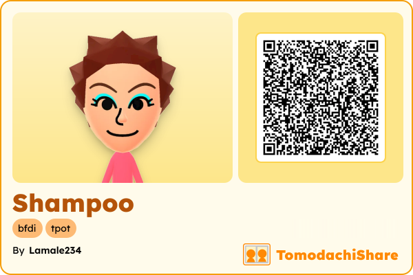 Shampoo, a male Mii  with tags: bfdi, tpot