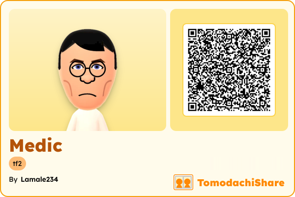 Medic, a male Mii  with tags: tf2